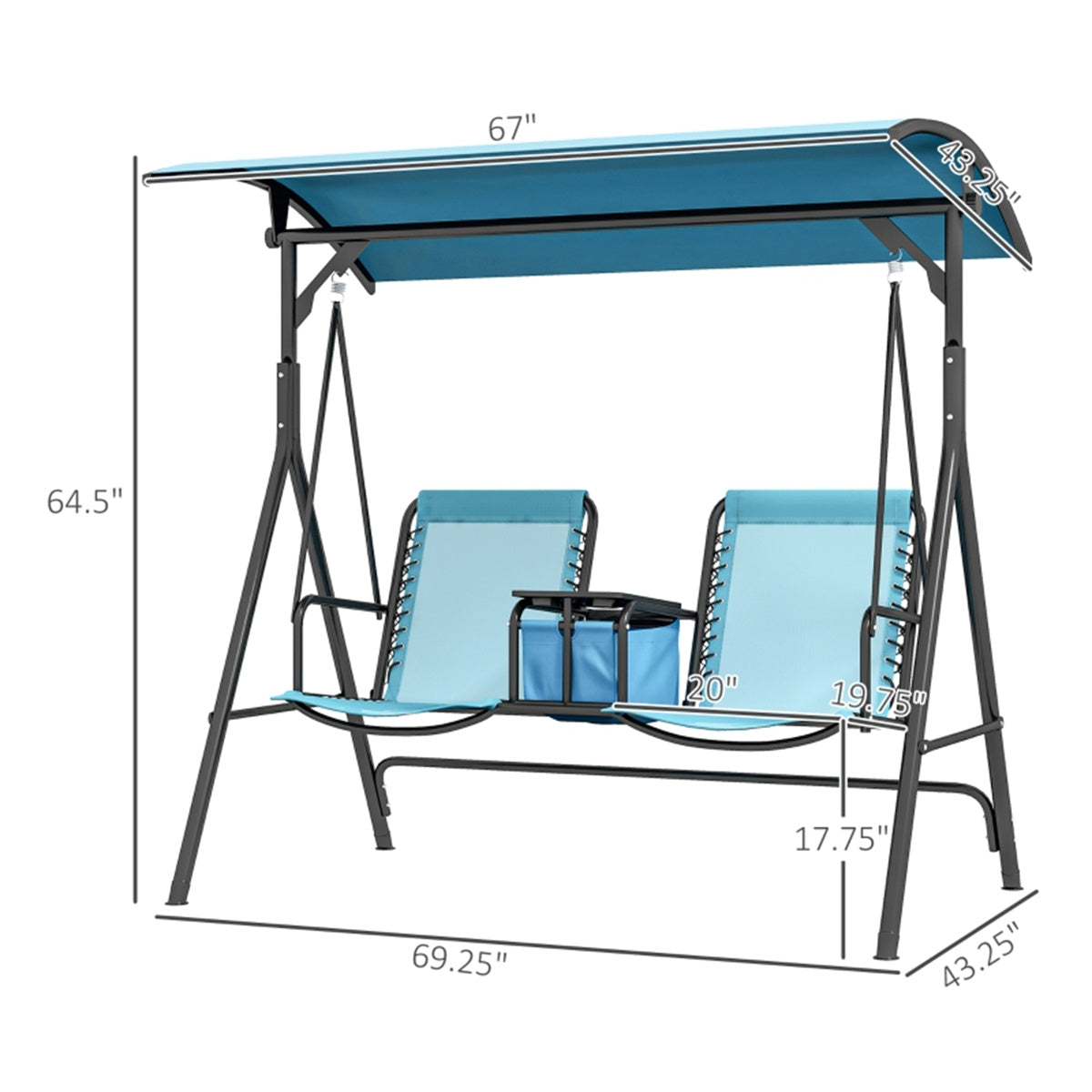 Cozy 2-Seat Patio Swing Chair with Canopy - Perfect for Relaxing Outdoors