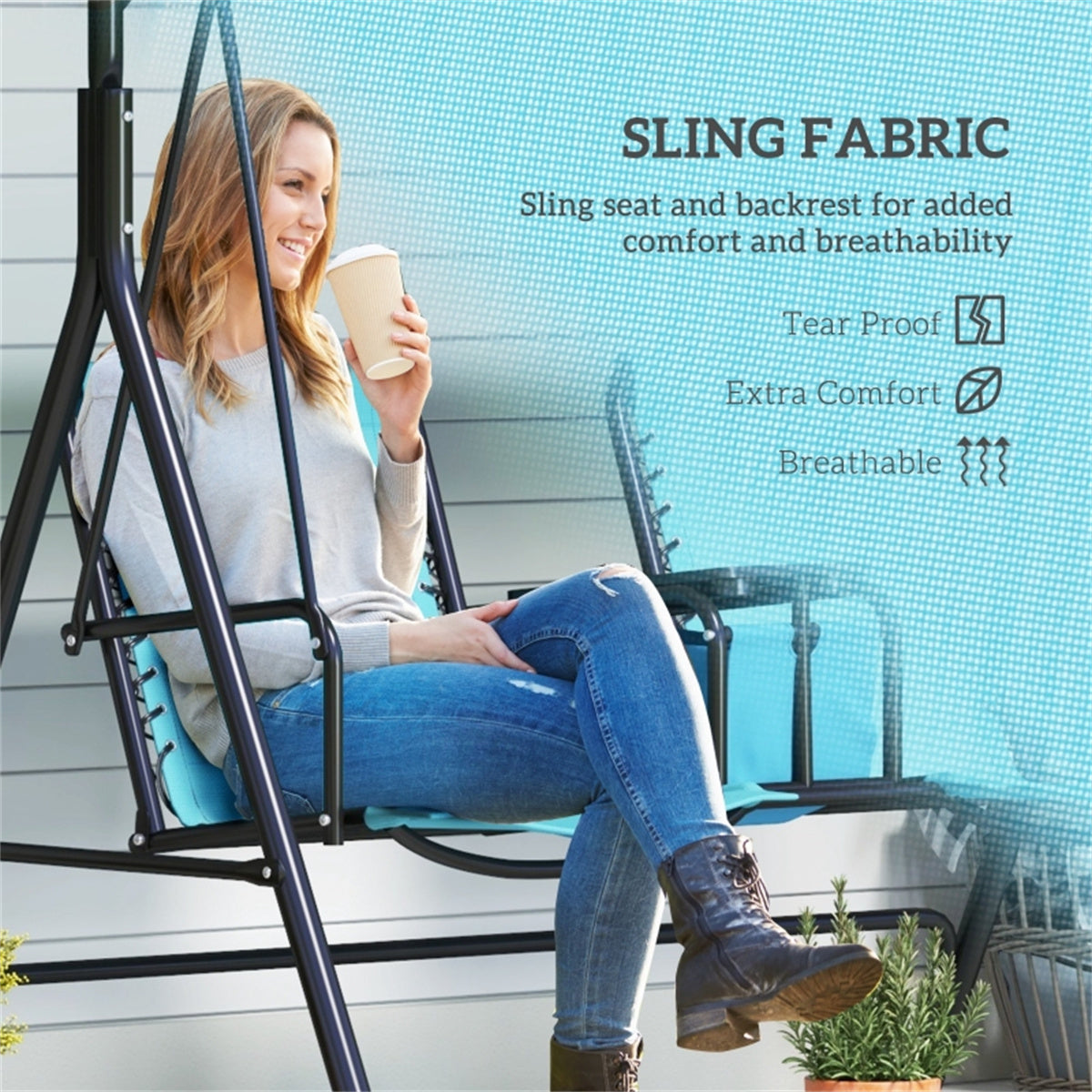 Cozy 2-Seat Patio Swing Chair with Canopy - Perfect for Relaxing Outdoors