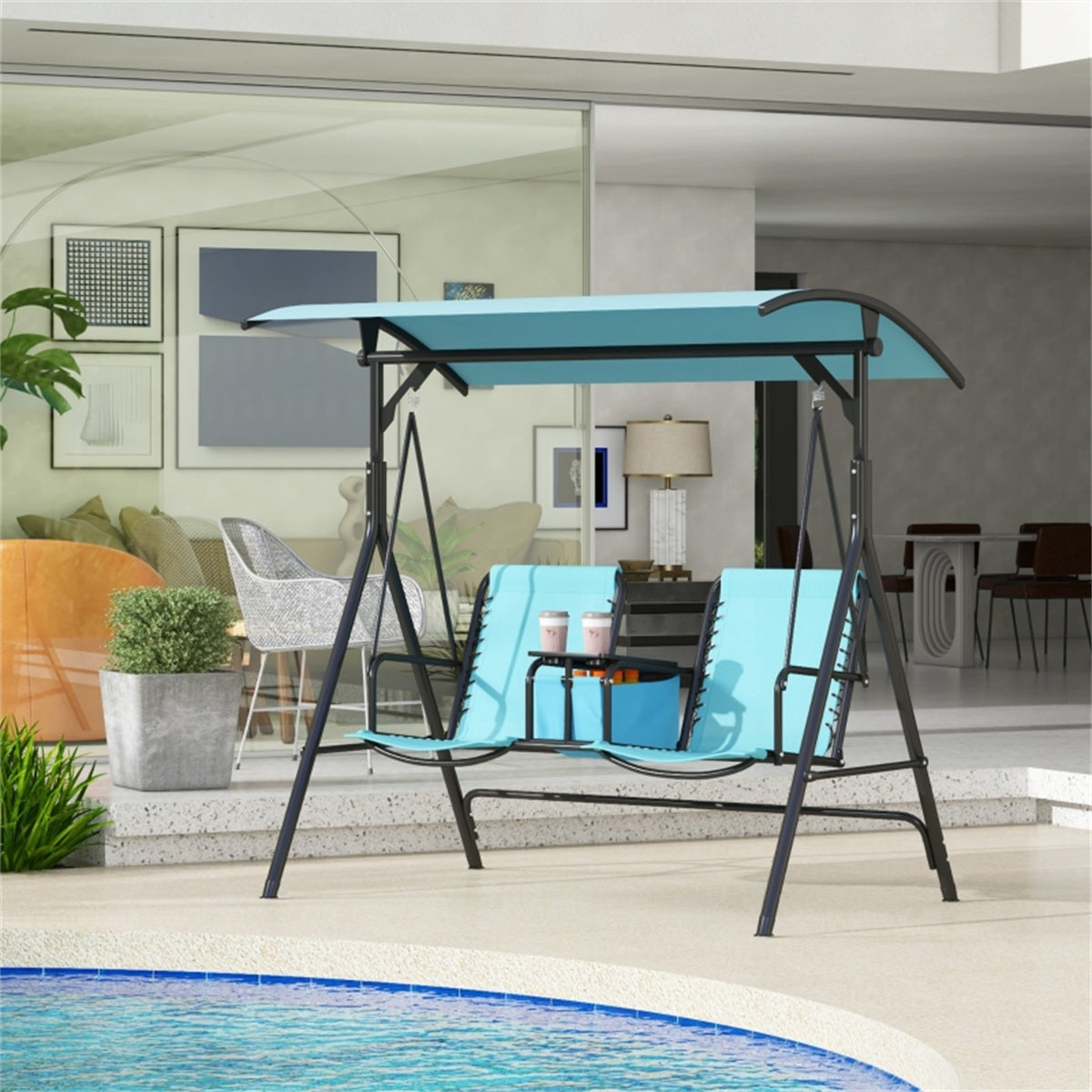 Cozy 2-Seat Patio Swing Chair with Canopy - Perfect for Relaxing Outdoors