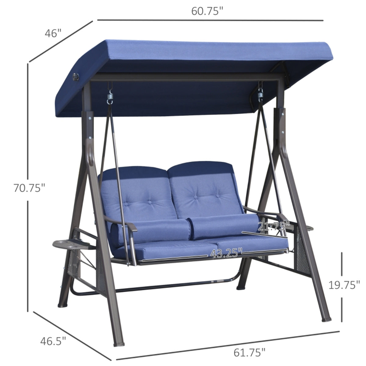 2-Person Outdoor Patio Swing Chair with Canopy - Comfort & Style Combined!