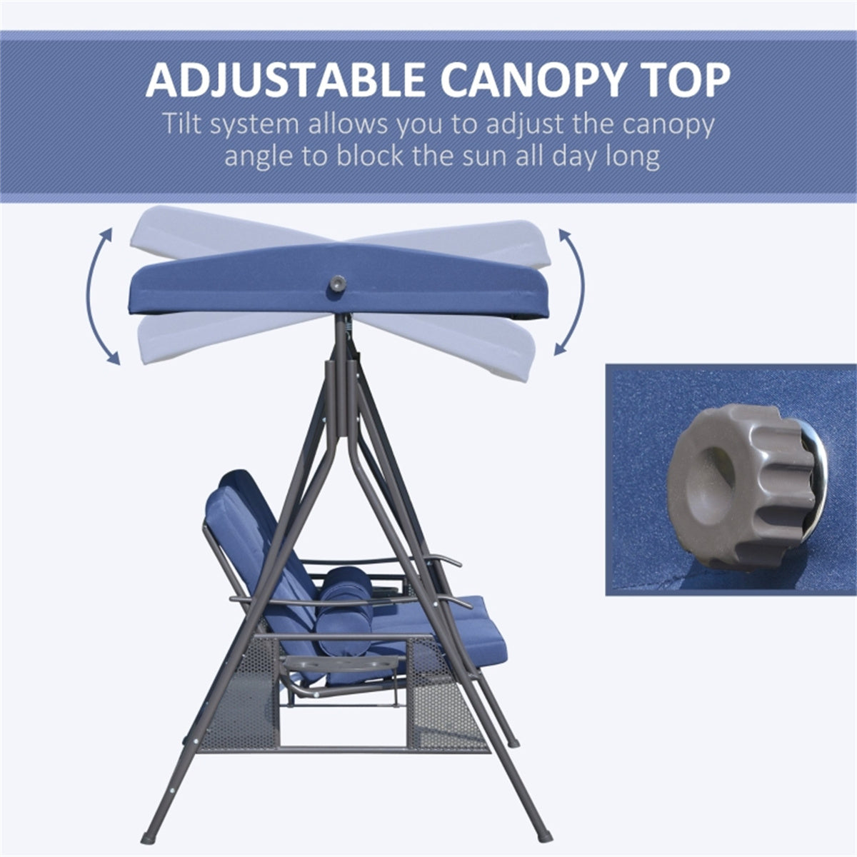 2-Person Outdoor Patio Swing Chair with Canopy - Comfort & Style Combined!