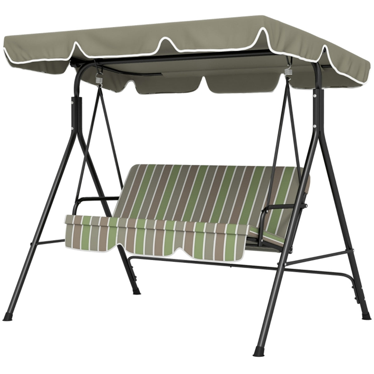 3-Seat Outdoor Patio Swing Chair-Beige & Green    ( Amazon Shipping)（ Prohibited by WalMart ）