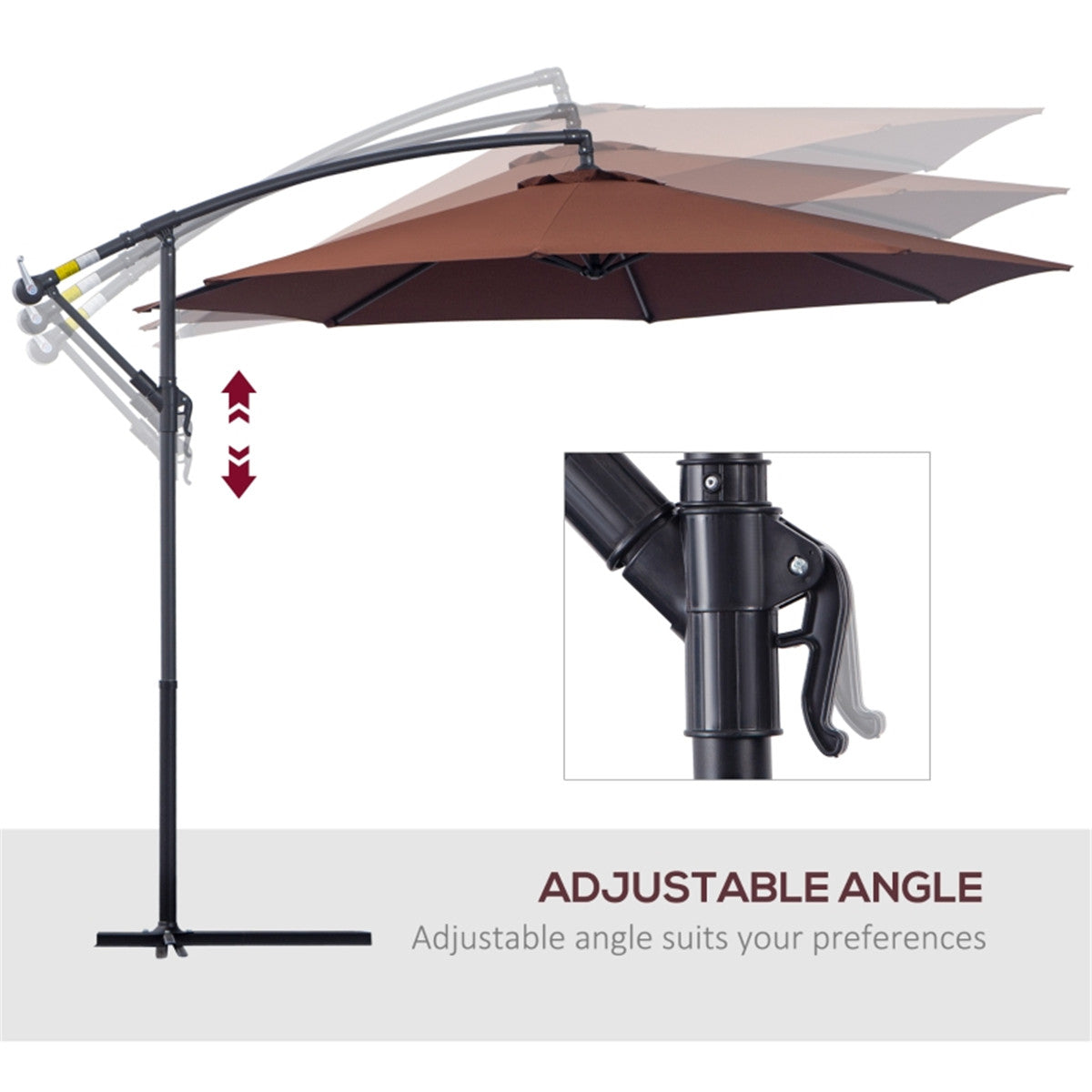 10' Patio Offset Umbrella - UV Resistant, Adjustable & Wind-Resistant