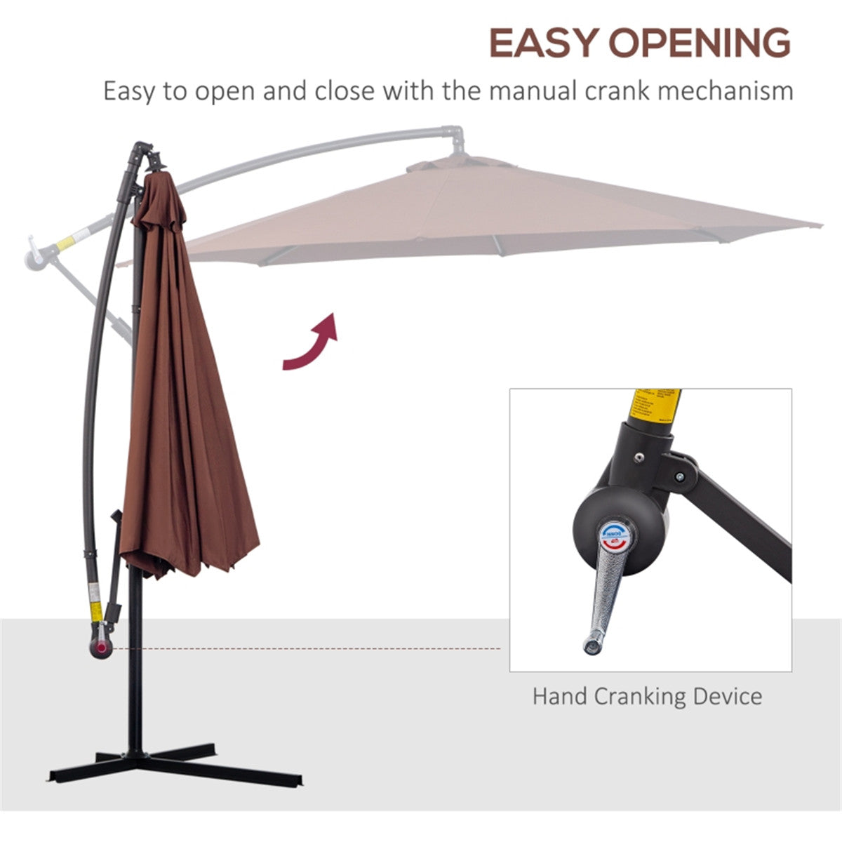 10' Patio Offset Umbrella - UV Resistant, Adjustable & Wind-Resistant