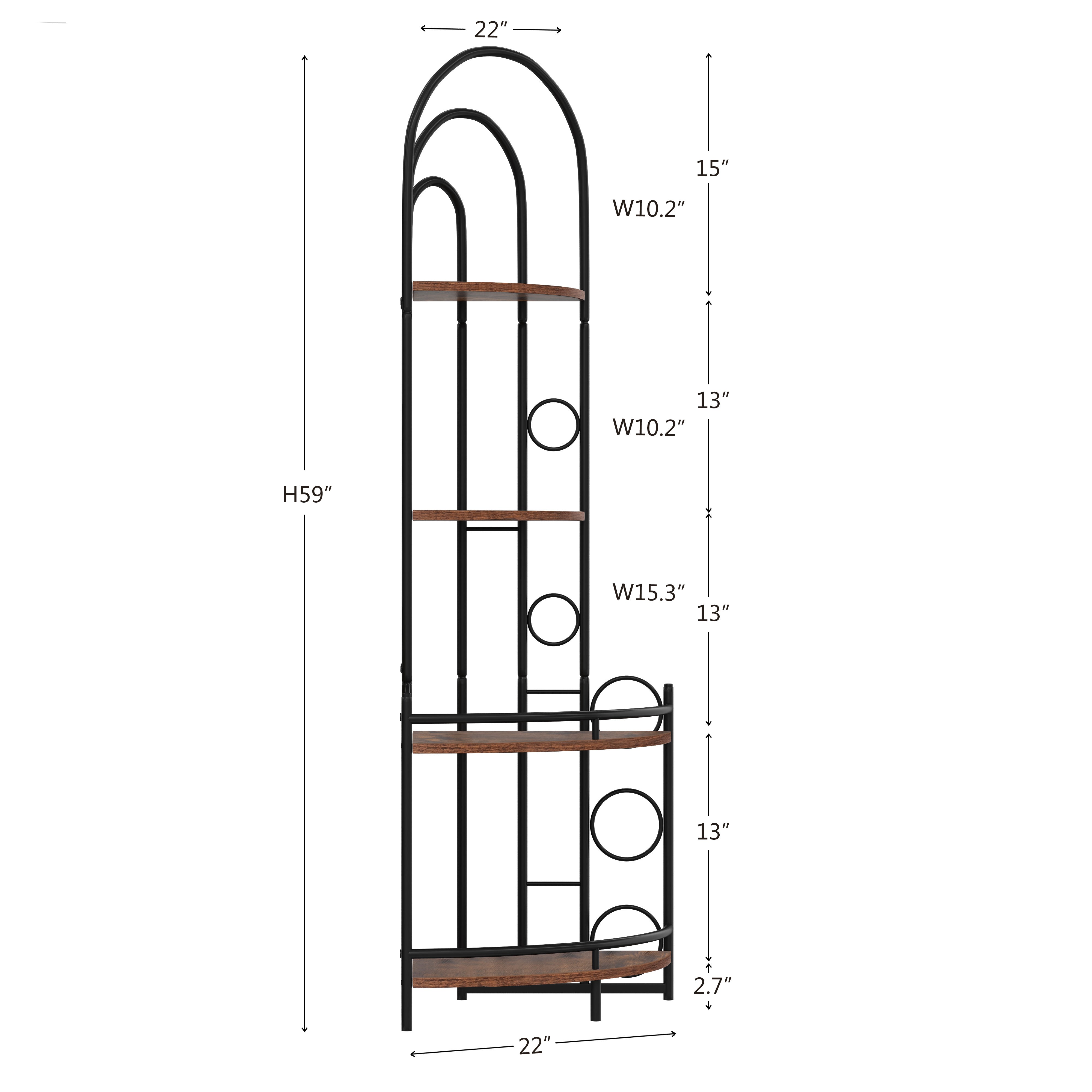 Stylish 4-Tier Corner Bookshelf & Plant Stand – Space-Saving Metal Frame