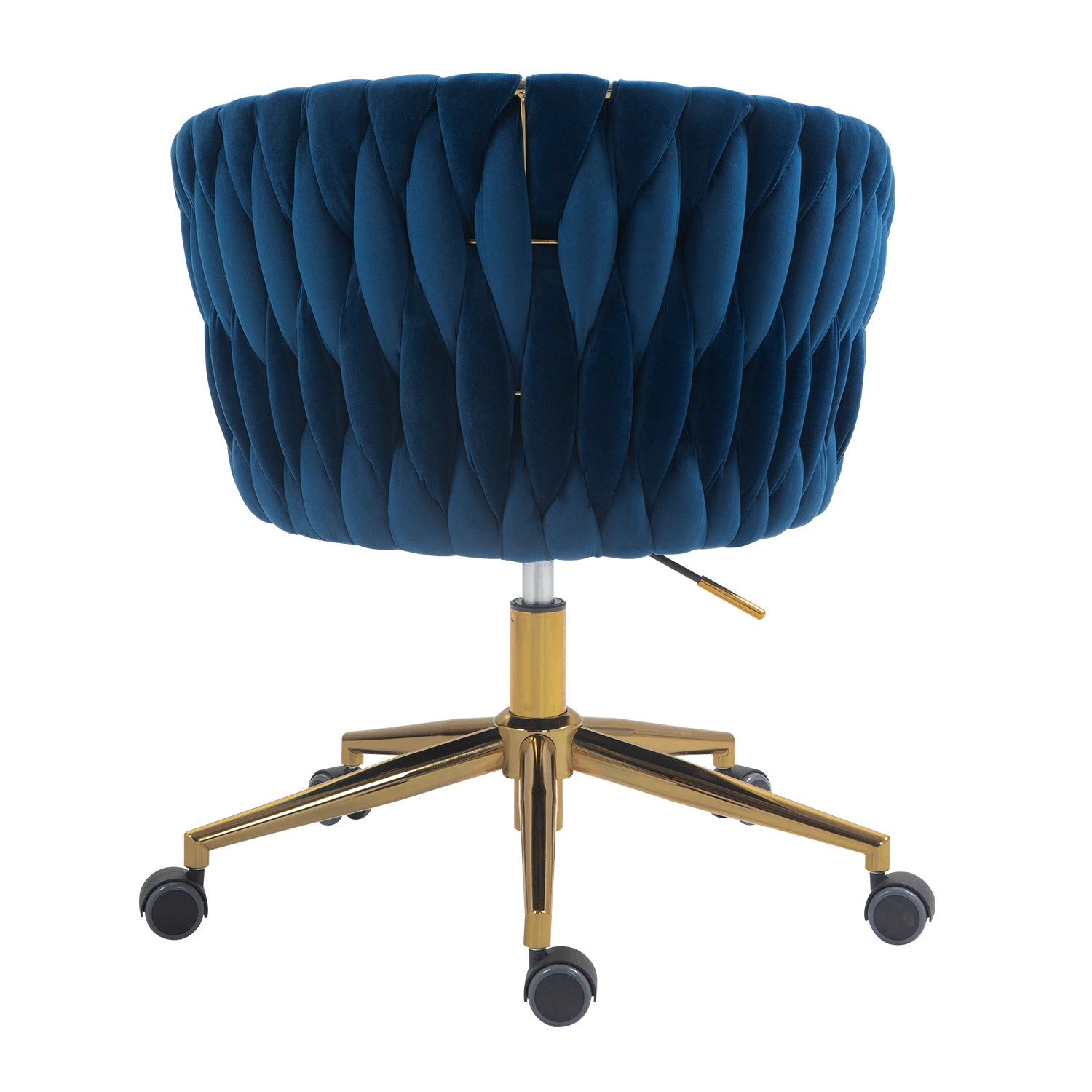 Handcrafted Blue Velvet Swivel Office & Vanity Chair - Comfort Meets Style!