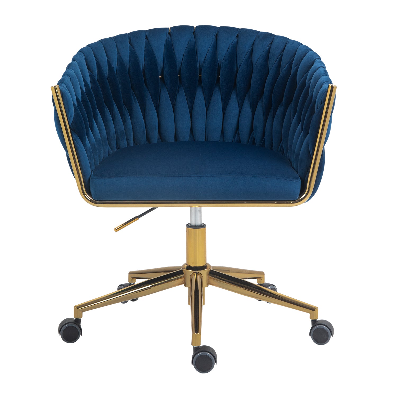 Handcrafted Blue Velvet Swivel Office & Vanity Chair - Comfort Meets Style!