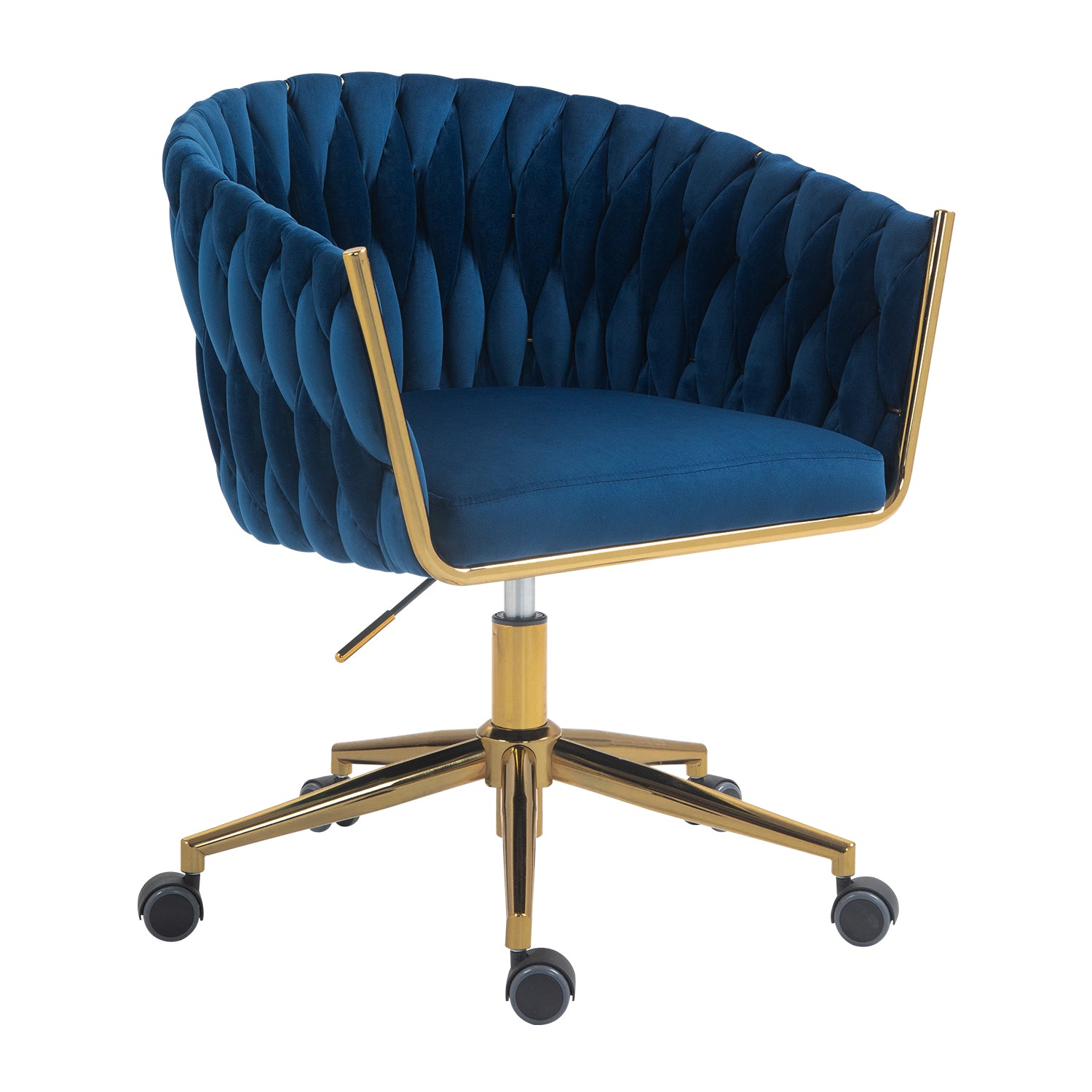 Handcrafted Blue Velvet Swivel Office & Vanity Chair - Comfort Meets Style!