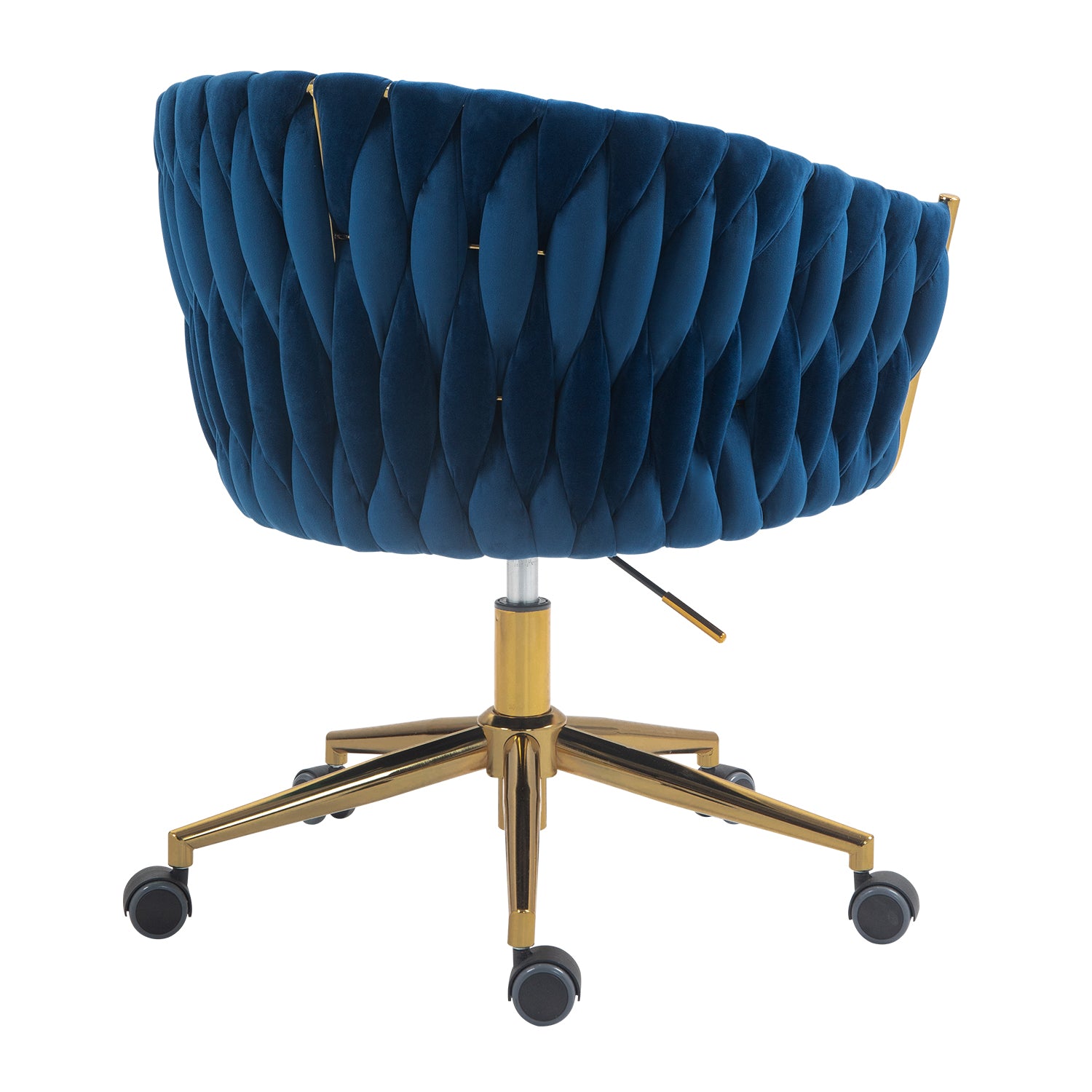 Handcrafted Blue Velvet Swivel Office & Vanity Chair - Comfort Meets Style!