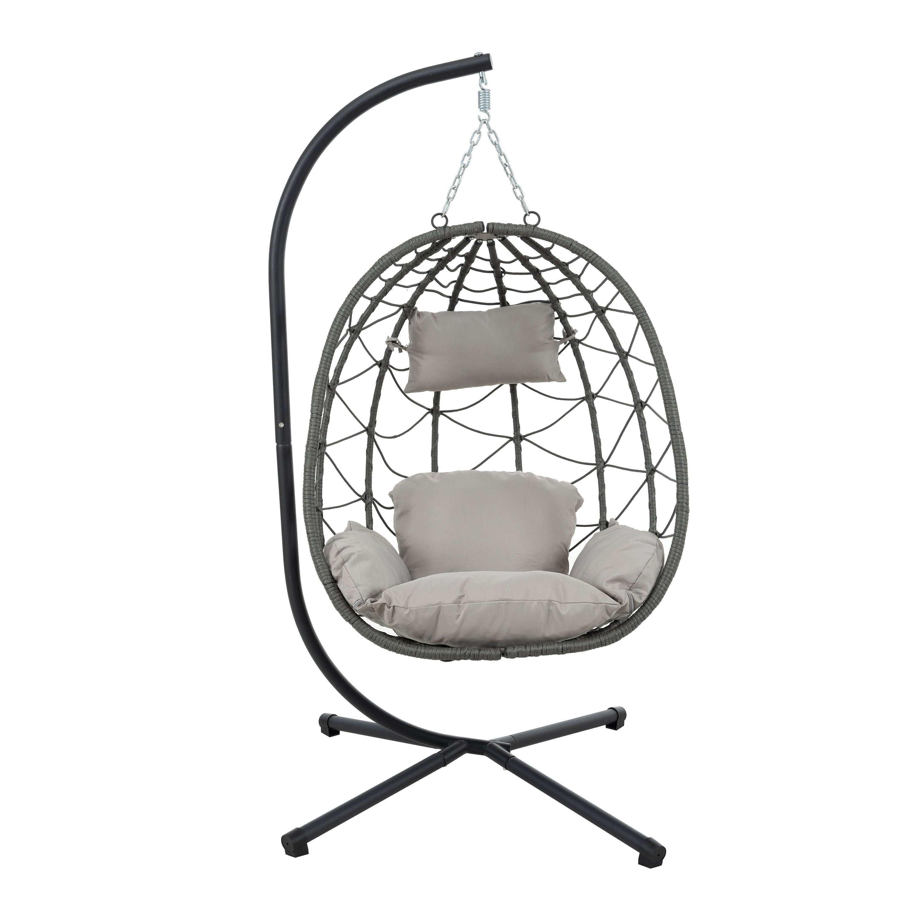 Cozy Wicker Egg Chair with Stand - Indoor/Outdoor Hanging Relaxation Oasis