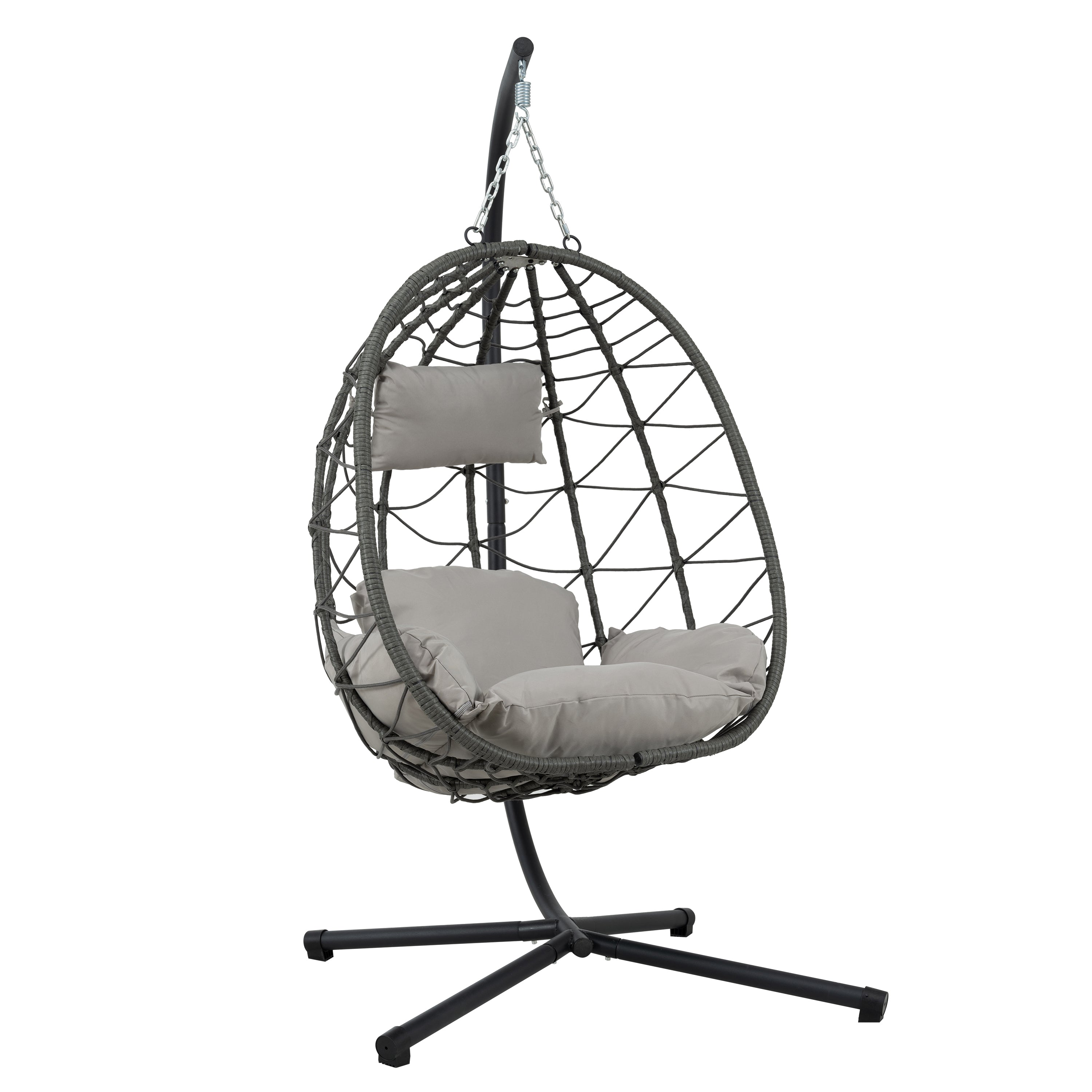 Cozy Wicker Egg Chair with Stand - Indoor/Outdoor Hanging Relaxation Oasis