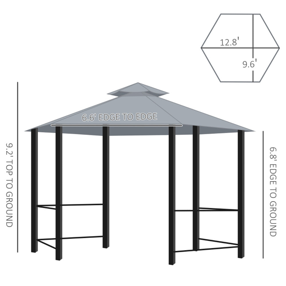 Stylish 13ft x 13ft Gray Patio Gazebo - Perfect for Outdoor Gatherings!