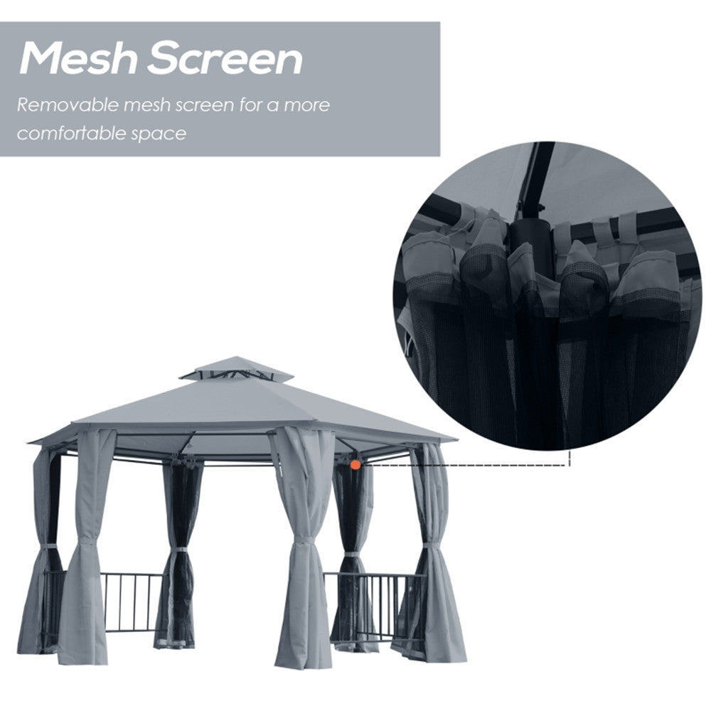 Stylish 13ft x 13ft Gray Patio Gazebo - Perfect for Outdoor Gatherings!