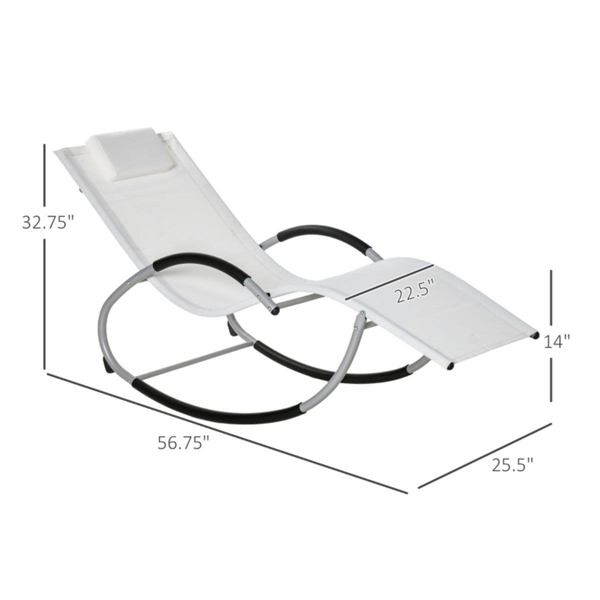 Cloud White Folding Lounge Rocking Chair - Perfect for Outdoor Relaxation!