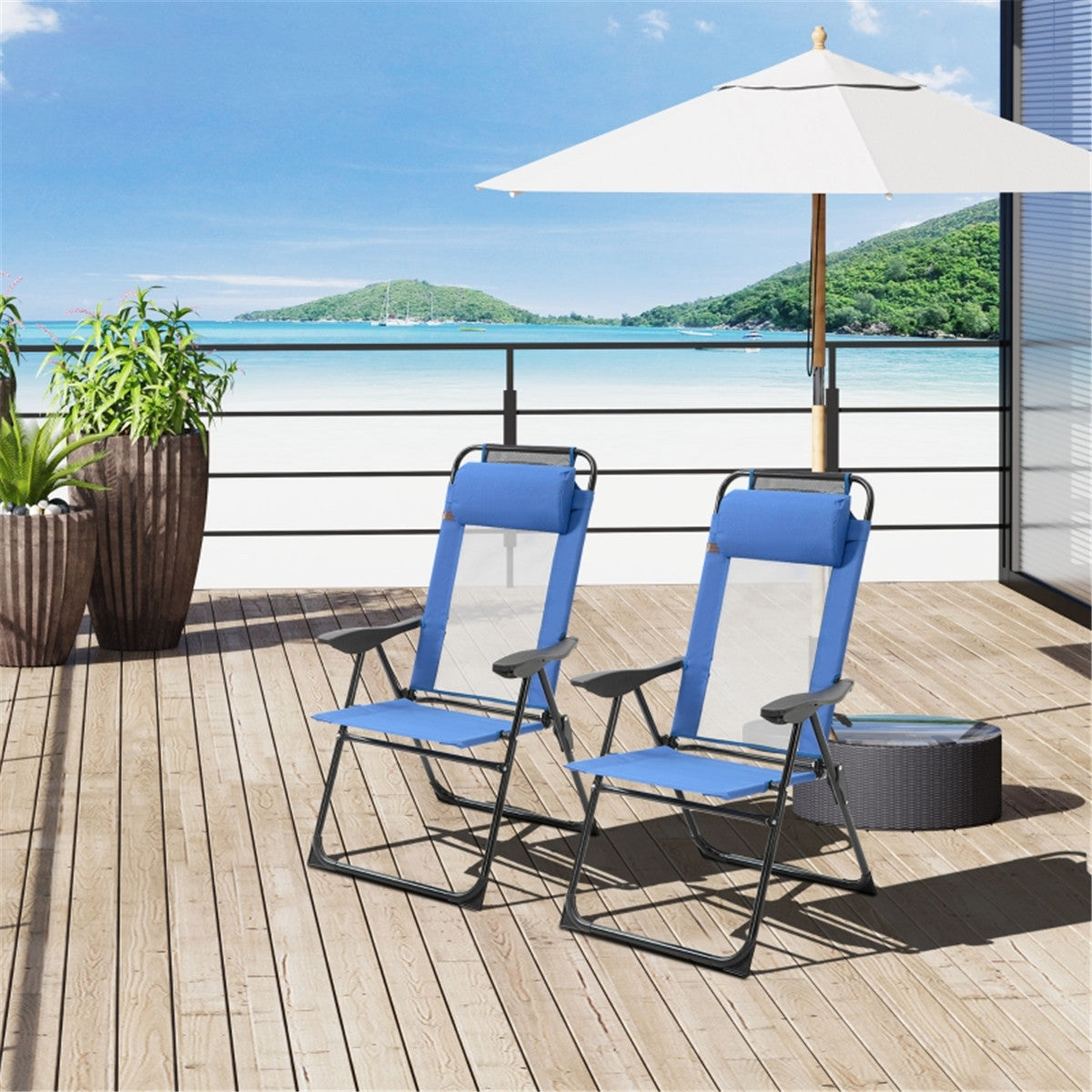 Double Comfort Folding Lounge Chairs - Perfect for Outdoor Relaxation!