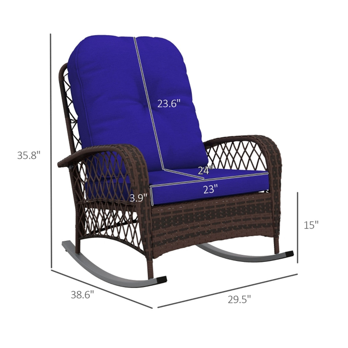 Cozy Rocking Chair with Cushions - Outdoor-Ready & Easy to Clean!