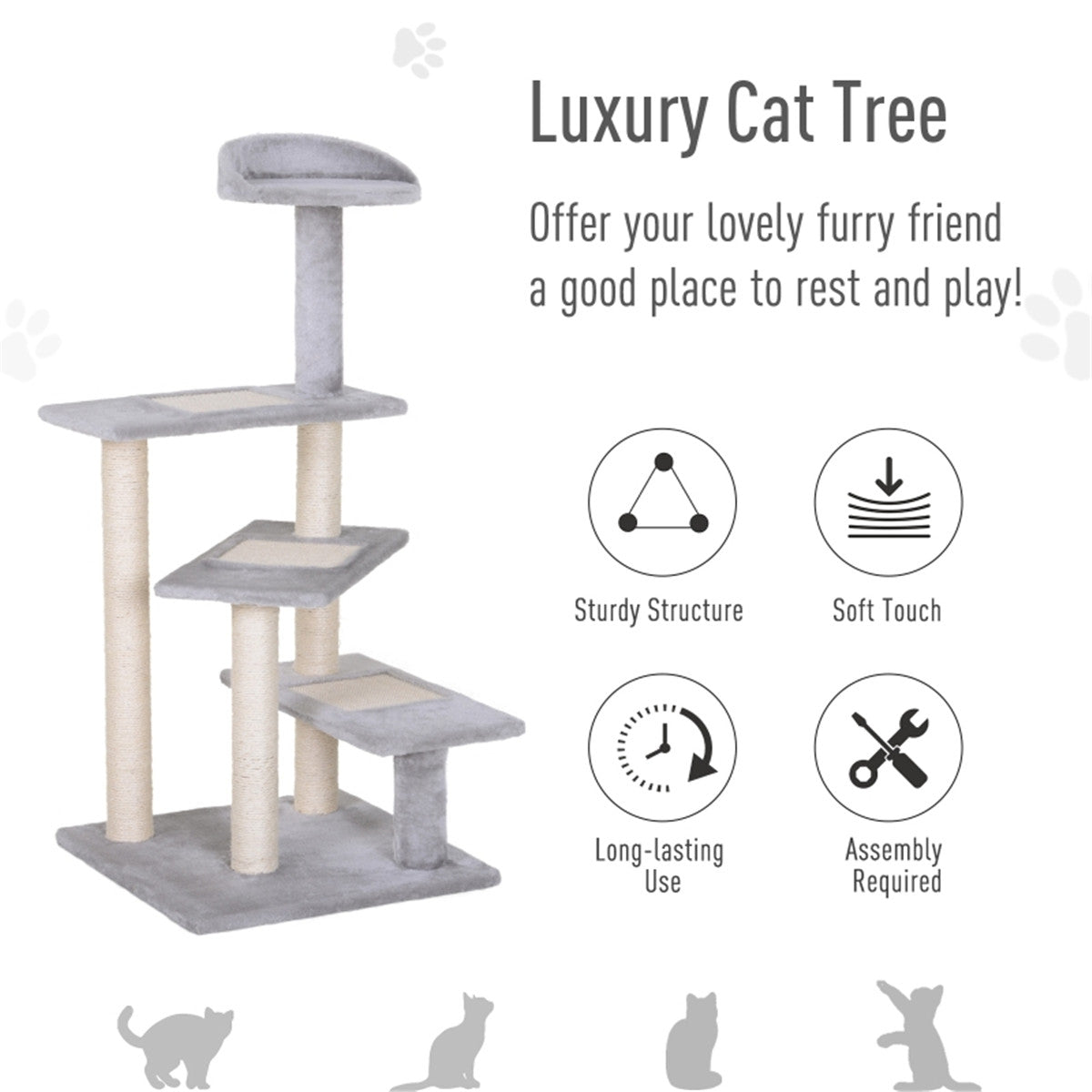 Deluxe Wooden Cat House with Multi-Activity Shelves – Perfect for Play & Relax!