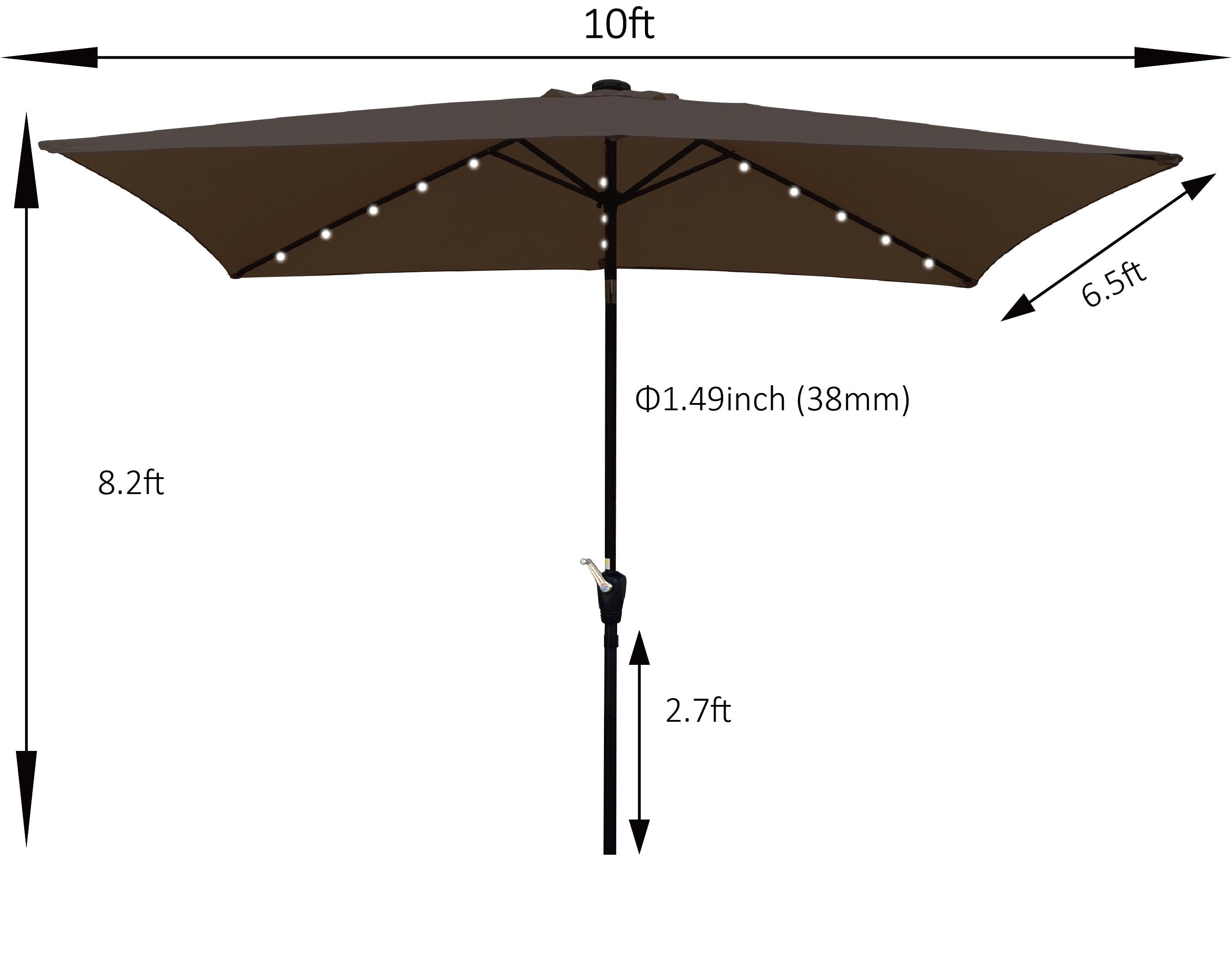 Solar LED Lighted Rectangular Patio Umbrella - Ultimate Sunshade & Style