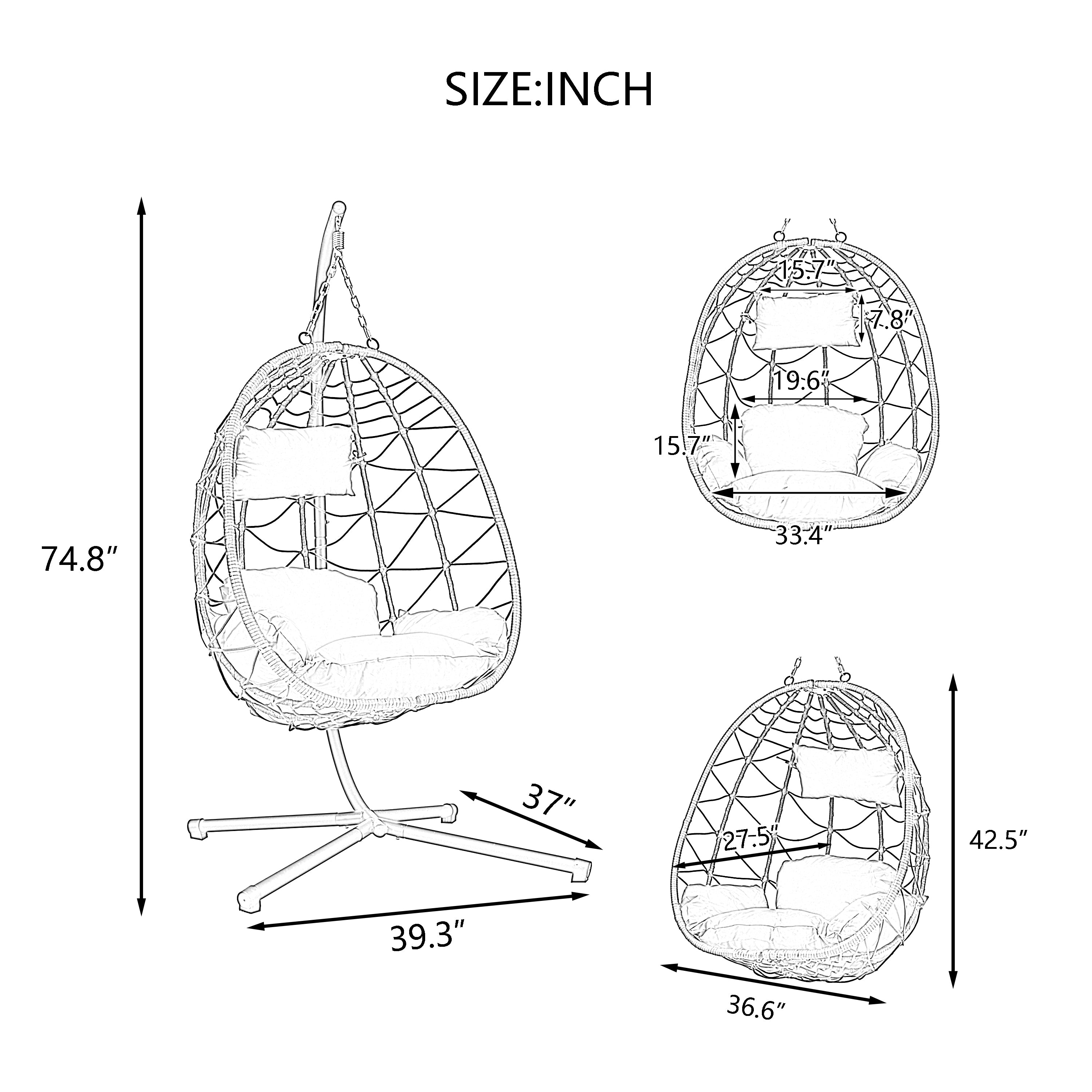 Cozy Wicker Egg Chair with Stand – Indoor/Outdoor Swing for Ultimate Relaxation