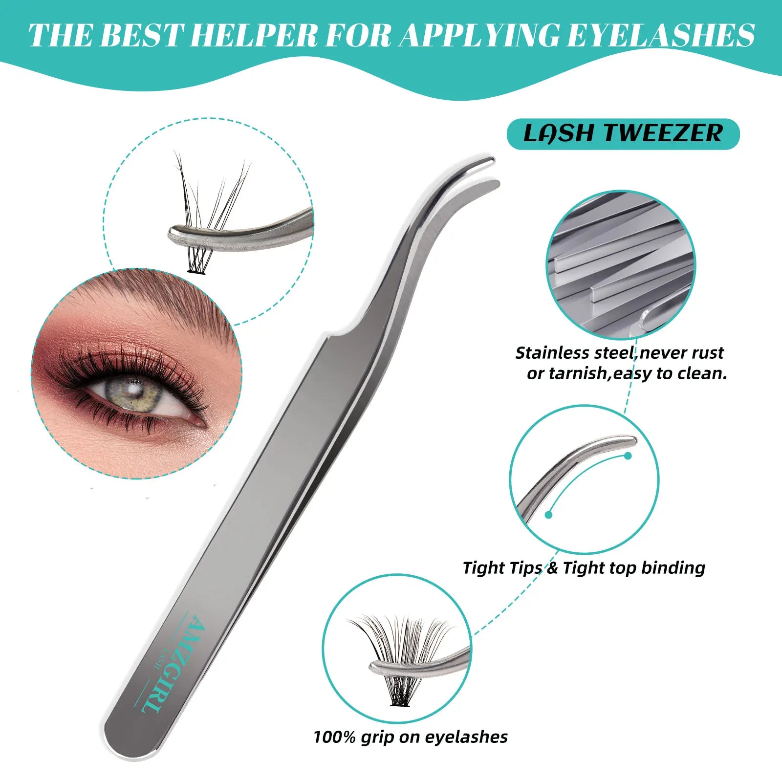 AMZGIRL LASH DIY Eyelashes Kit 348 Clusters Lash Bottom Lashes Fishtail Fan 20D Spike Fan 30D Clusters (D-Mix5-16mm kit)