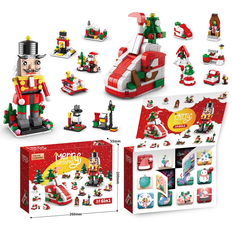 2024 NEW Christmas Building Blocks Box Kids Toys Xmas Advent Calendar Bricks Diy Kit Birthday Christmas Gift Set for Childrens