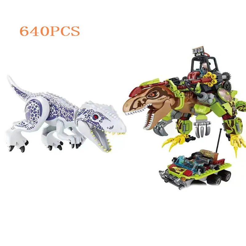 Jurassic Dinosaur Ship Toys Building Block DIY Escape From Ocean Mosasaurus Assembly Bricks Educational Sets Children Gifts