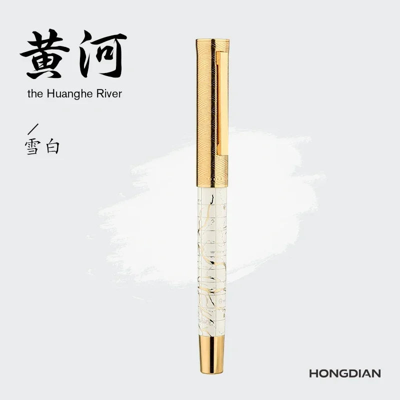 hongdian 1868 fountain pen High end huanghe river series writing ink pen exquisite retro school office supplies gift pen 35# nib