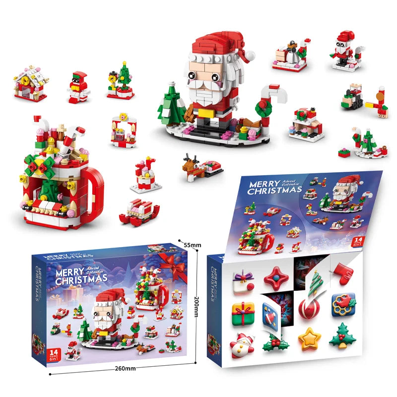 2024 NEW Christmas Building Blocks Box Kids Toys Xmas Advent Calendar Bricks Diy Kit Birthday Christmas Gift Set for Childrens