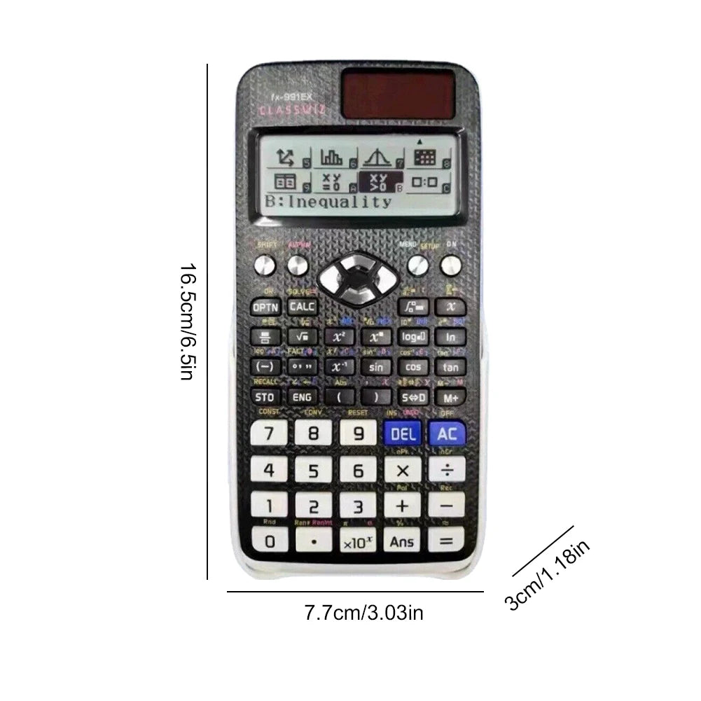 New 991EX Scientific Calculator Original Digital Large Display 696 Functions For Middle High College Solar Scientific Calculator