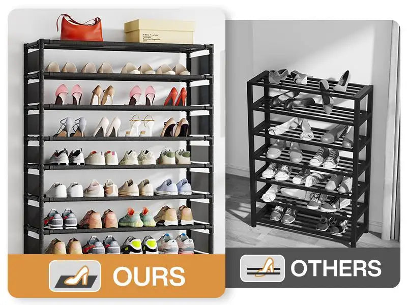 Tribesigns 10 Tier Shoe Rack Organizer with 4 Bins Drawers, 50 Pairs Shoe Racks Free Standing Tall Shoe Shelf Storage Organizer