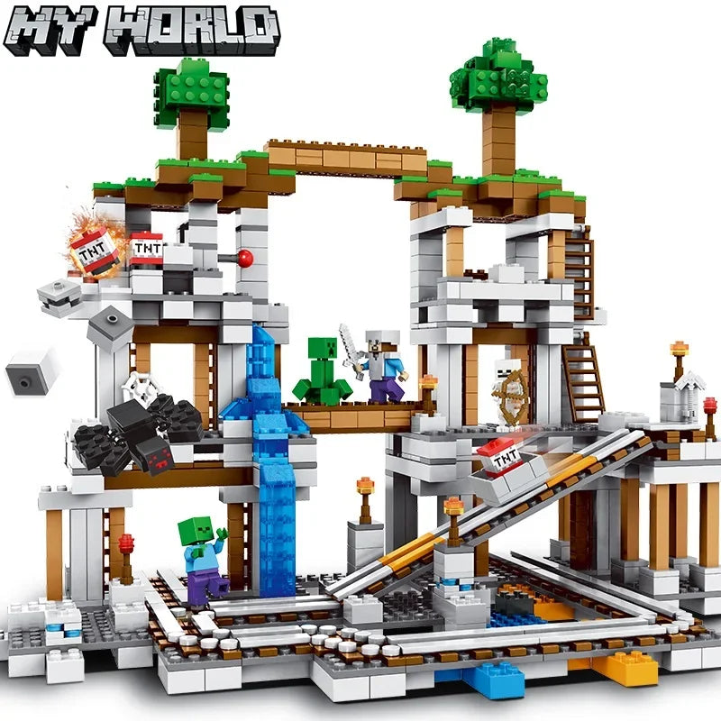 My world Small Village Treehouse Cave Building Blocks The Rabbit Ranch Bricks Education Toys for christmas Gift