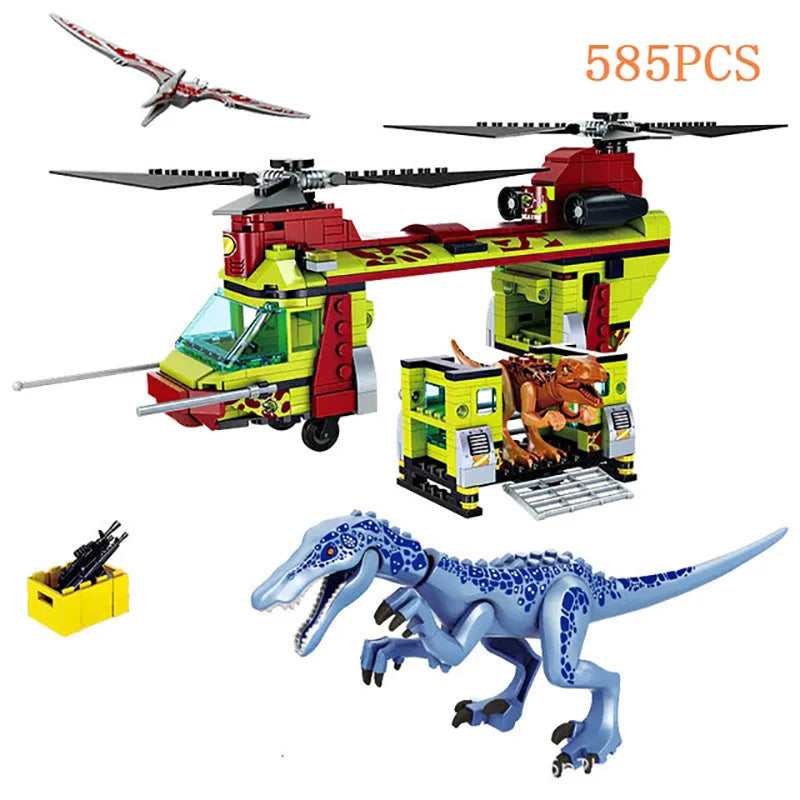 Jurassic Dinosaur Ship Toys Building Block DIY Escape From Ocean Mosasaurus Assembly Bricks Educational Sets Children Gifts