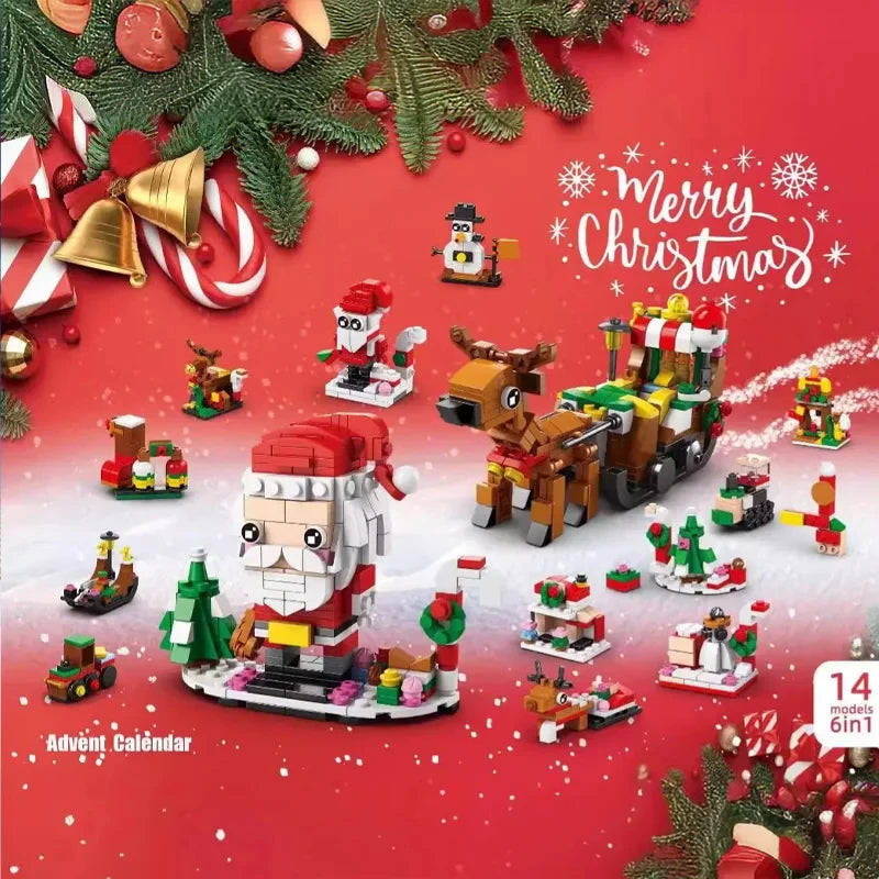 2024 NEW Christmas Building Blocks Box Kids Toys Xmas Advent Calendar Bricks Diy Kit Birthday Christmas Gift Set for Childrens