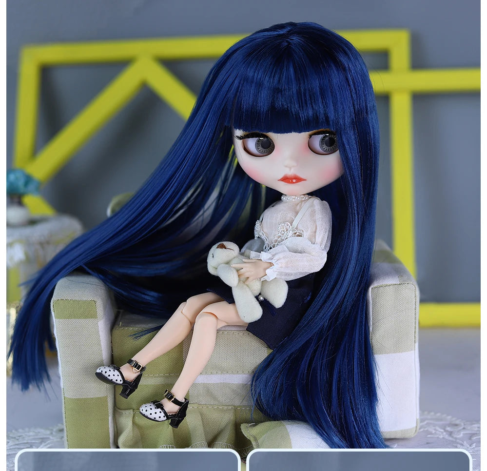 ICY DBS Blyth Doll BJD Joint Body White Skin Blue Hair Set Doll 1/6 30cm Girl Gift Anime SD