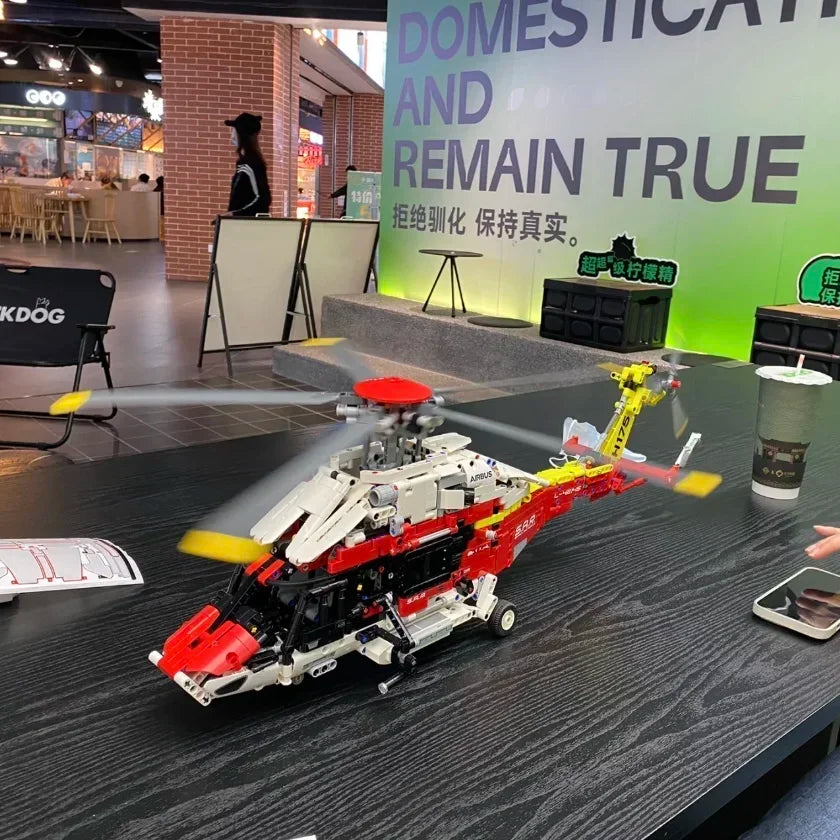 NEW IN STOCK Technical Airbus H175 Rescue Helicopter 42145 Model Building Block Bricks Toy For Kids Gift Motorised Functions