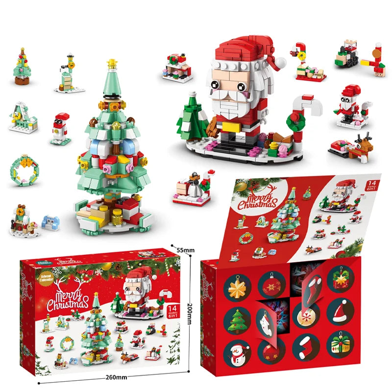 2024 NEW Christmas Building Blocks Box Kids Toys Xmas Advent Calendar Bricks Diy Kit Birthday Christmas Gift Set for Childrens