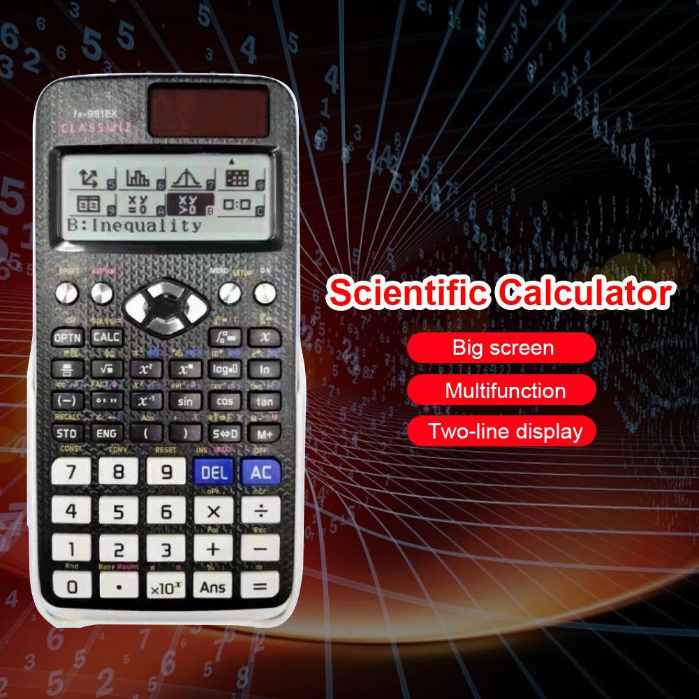 New 991EX Scientific Calculator Original Digital Large Display 696 Functions For Middle High College Solar Scientific Calculator