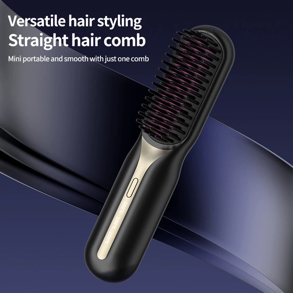 Wireless Hair Straightener Professional Quick Heated Electric Comb Personal Care Multifunctional Hairstyle Brush Salon Hair