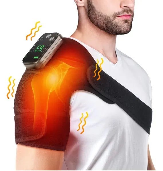 Electric Shoulder Massager Heating Pad Vibration Massage Support Belt Shoulder Thermal  Brace