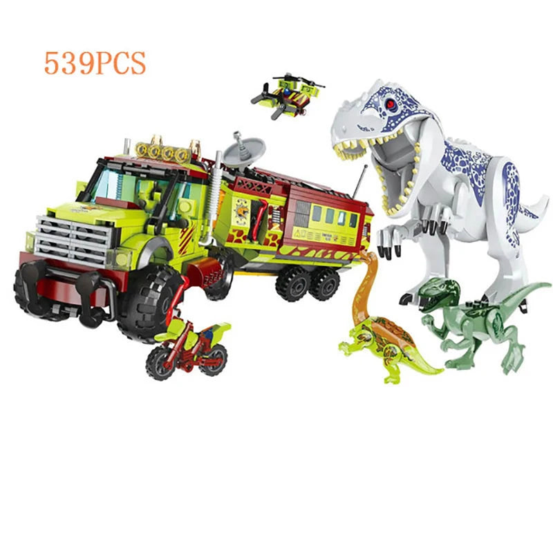 Jurassic Dinosaur Ship Toys Building Block DIY Escape From Ocean Mosasaurus Assembly Bricks Educational Sets Children Gifts