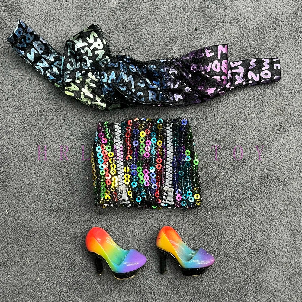 Original Rainbow Middle School Big Sister Multi Style Clothes and Shoes Set Girl Doll Accessories Replacement Holiday Gift Toys