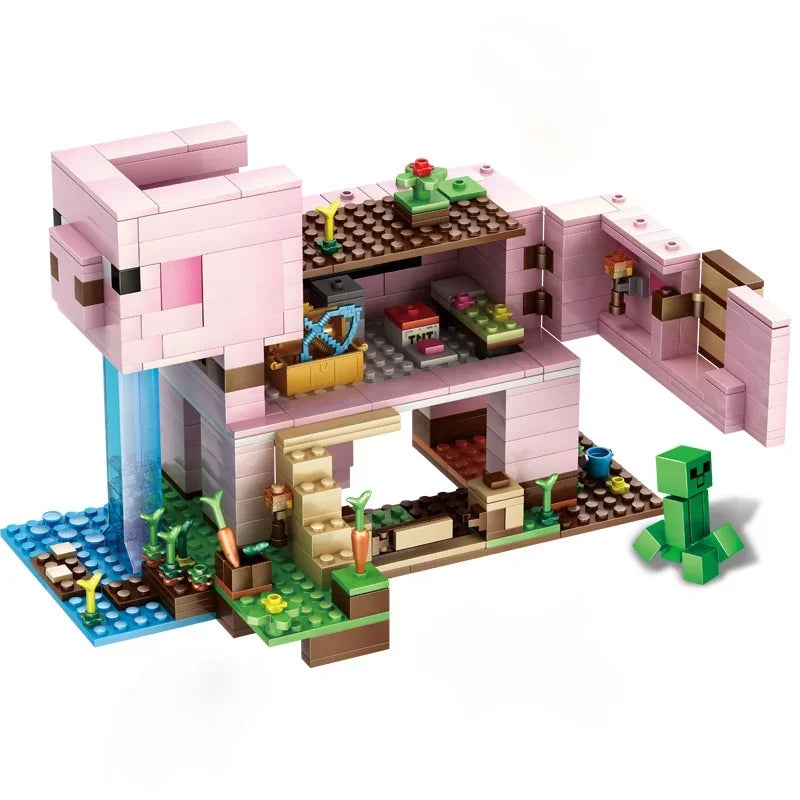 My world Small Village Treehouse Cave Building Blocks The Rabbit Ranch Bricks Education Toys for christmas Gift