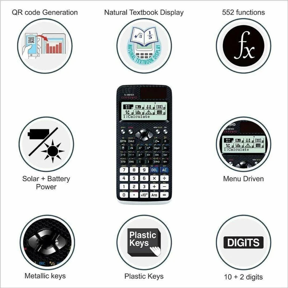 New 991EX Scientific Calculator Original Digital Large Display 696 Functions For Middle High College Solar Scientific Calculator