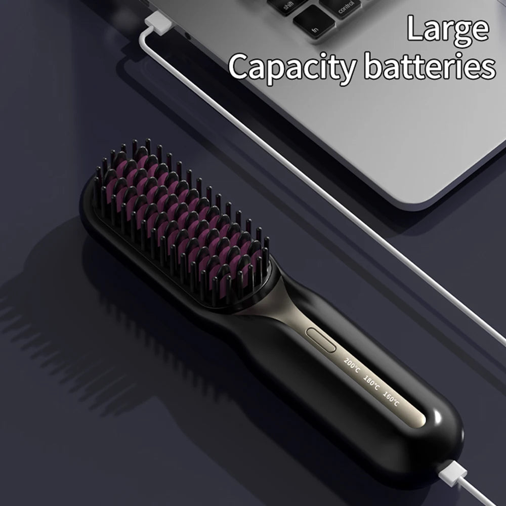 Wireless Hair Straightener Professional Quick Heated Electric Comb Personal Care Multifunctional Hairstyle Brush Salon Hair