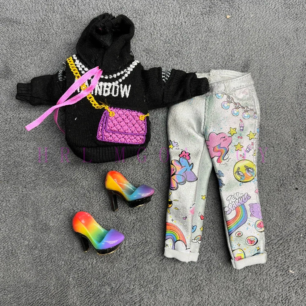 Original Rainbow Middle School Big Sister Multi Style Clothes and Shoes Set Girl Doll Accessories Replacement Holiday Gift Toys