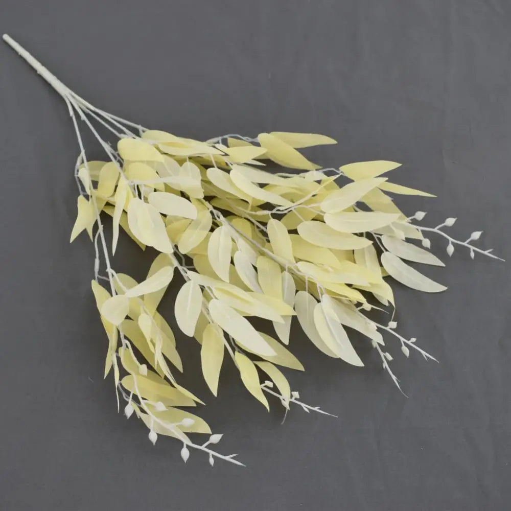 Silk Artificial Willow Bouquet Fake Green Leaves for Wedding Home Garden Vase Decoration Jungle Party DIY Plants Wreath