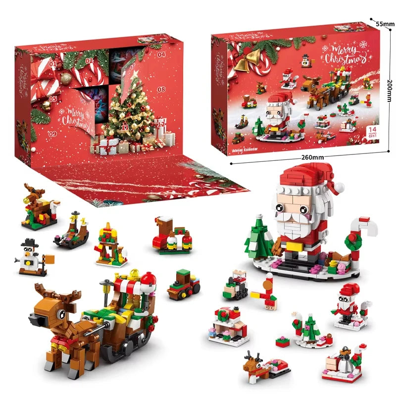 2024 NEW Christmas Building Blocks Box Kids Toys Xmas Advent Calendar Bricks Diy Kit Birthday Christmas Gift Set for Childrens