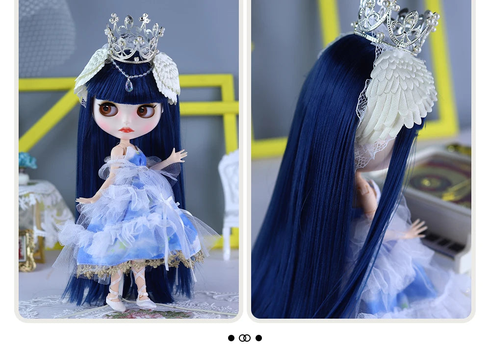 ICY DBS Blyth Doll BJD Joint Body White Skin Blue Hair Set Doll 1/6 30cm Girl Gift Anime SD