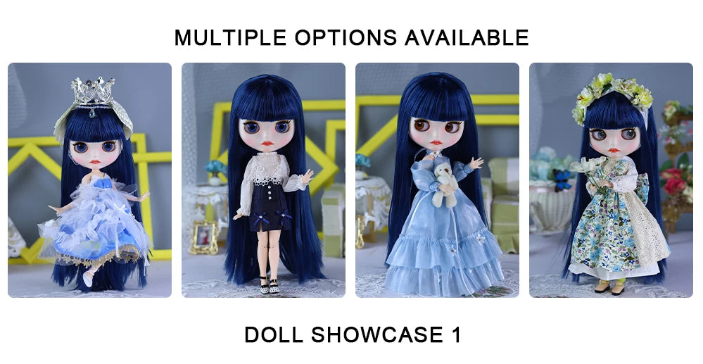 ICY DBS Blyth Doll BJD Joint Body White Skin Blue Hair Set Doll 1/6 30cm Girl Gift Anime SD