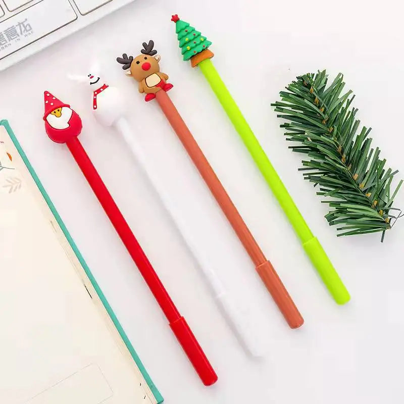 40 Pcs Creative Christmas Gel Pen Student Cute Stationary Supplies Company Office Writing Signature Office Supplies Christmas